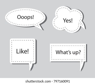 Vector speech bubbles.Speech bubbles with messages.