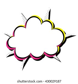 Nube de discurso de Vector con explosión. Estilo de arte Pop.