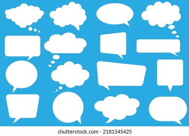 Vector speech clouds icon, bubbles for communication and chat. Vector illustration