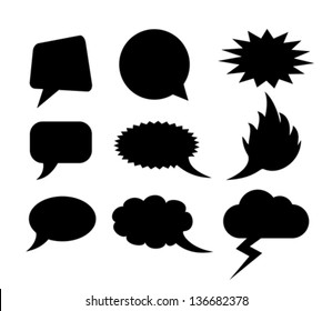 Vector speech clouds shapes