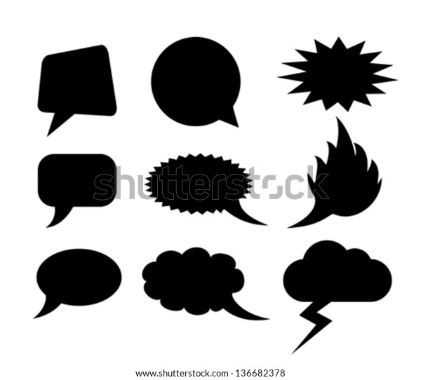 Vector Speech Clouds Shapes Stock Vector (Royalty Free) 136682378