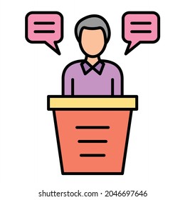  Vector Speech Filled Outline Icon Design
