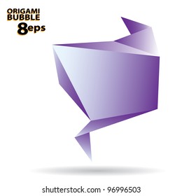 Vector speech green origami bubble. Web icon