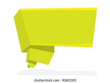 Vector speech origami bubble.