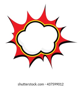 vector Speech red blue green black Yellow Bubble in Pop-Art Style on white background