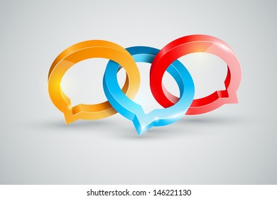 Vector speech rings symbol illustration.