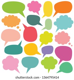 Vector speech and thought bubbles, colorful design elements