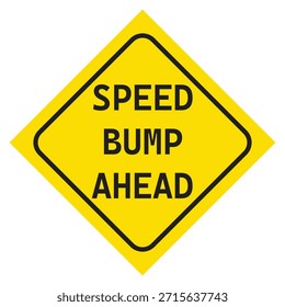 Um vetor velocidade bump adiante sinal em um fundo branco simples
