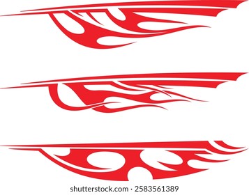 Vector speed flames for vehicle vinyl decals and wraps. Ready-to-cut graphics, great for racing cars, off-road and sport vehicles, hot rod automobiles, ATVs, trucks, motors and bikes.