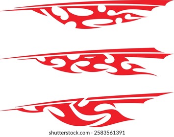 Vector speed flames for vehicle vinyl decals and wraps. Ready-to-cut graphics, great for racing cars, off-road and sport vehicles, hot rod automobiles, ATVs, trucks, motors and bikes.