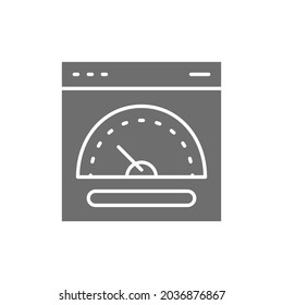 Vector speed hosting, fast server grey icon.