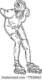 vector - speed inline skater isolated on background