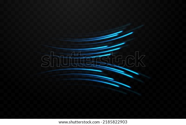 Vector speed light lines png. Light paths on an\
isolated transparent background. Blue lines, speed light PNG. light\
effect.