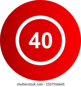 Vector Speed Limit 40 Icon