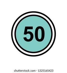 Vector Speed Limit 50 Icon