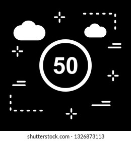 Vector Speed Limit 50 Icon