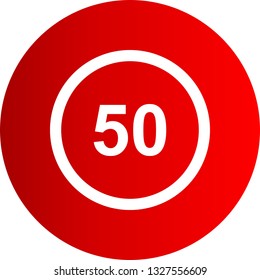 Vector Speed Limit 50 Icon
