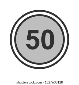 Vector Speed Limit 50 Icon