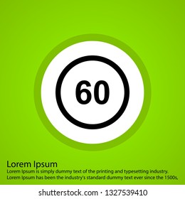  Vector Speed Limit 60 Icon
