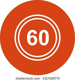  Vector Speed Limit 60 Icon
