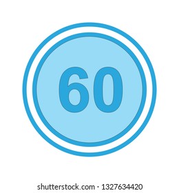  Vector Speed Limit 60 Icon
