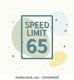 Speed limit 65 road sign Royalty Free Stock SVG Vector and Clip Art