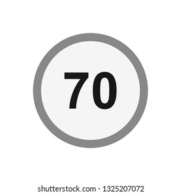 Vector Speed Limit 70 Icon