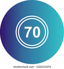 Vector Speed Limit 70 Icon