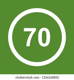 Vector Speed Limit 70 Icon