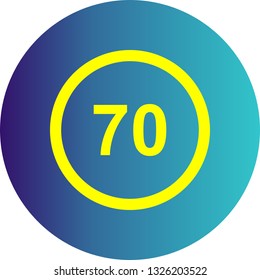 Vector Speed Limit 70 Icon