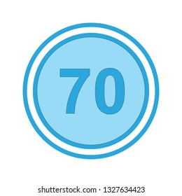 Vector Speed Limit 70 Icon