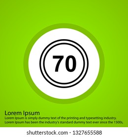 Vector Speed Limit 70 Icon