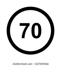 Vector Speed Limit 70 Icon
