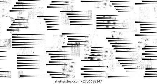 Vector speed line and speckled seamless pattern- Endless pattern for wallpapers, wrapping and packaging. Repeatable pattern with various creative design elements .