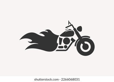 Vector speed motorbike black and white silhouette.