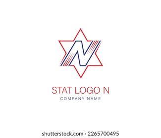 Vector speed star logo. Letter N You can use it in areas such as ATMs and banks