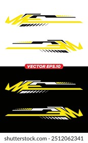 Vector speed stripes pattern sticker label on black background for vehicles,moto boat,sportswear,sports car,race EPS 10