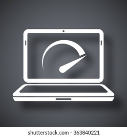 Vector speed test laptop icon