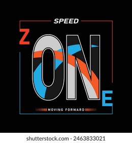 Vector speed zone racing tipografía eslogan colorido diseño abstracto