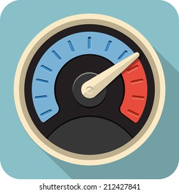 Vector Speedometer Flat Icon