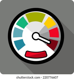 Vector Speedometer Flat Icon