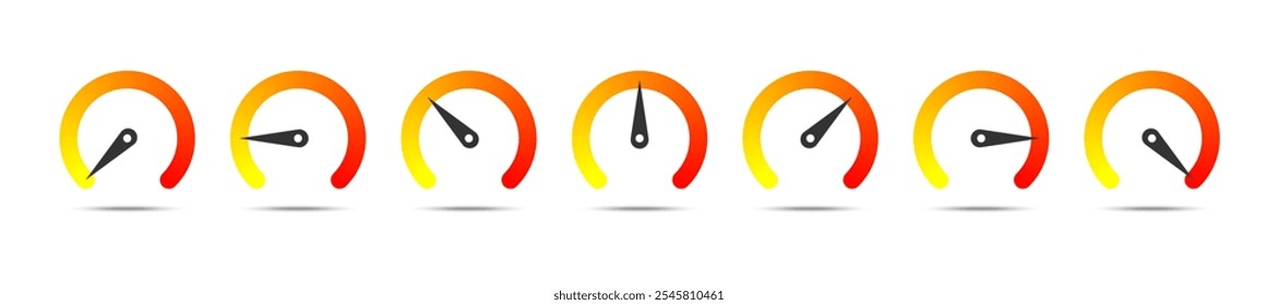 ícones de medidor de indicador de velocidade de vetor