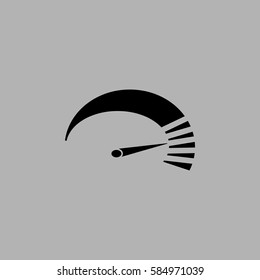 Vector speedometer Icon. Isolated on gray background