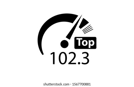 vector speedometer icon with maximum speed indicator