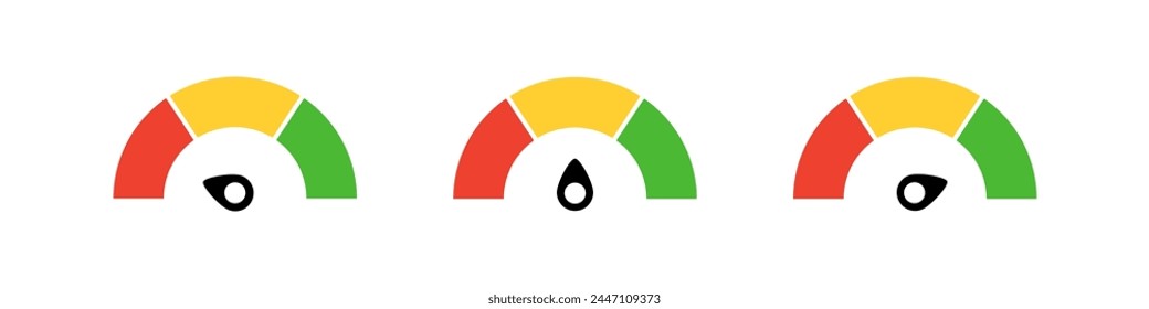 Ilustración del velocímetro del Vector. Indicador de velocidad. Icono de Vector del velocímetro. Escale la velocidad.