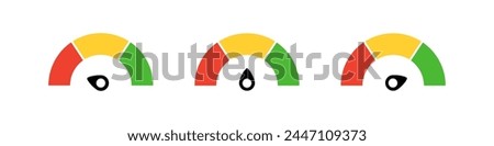 Vector speedometer illustration. Speed indicator. Speedometer vector icon. Scale speed.