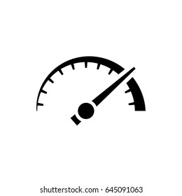 Vector speedometer, odometer icon thick black. Gauge. 