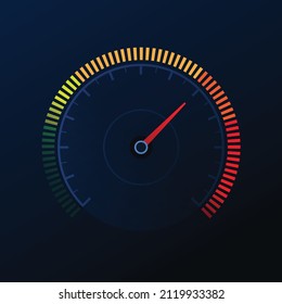 Vector speedometer on dark background