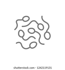 Vector sperm cells, spermatozoon line icon. Symbol and sign illustration design. Isolated on white background