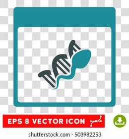 Vector Sperm DNA Replication Calendar Page EPS vector pictograph. Illustration style is flat iconic bicolor soft blue symbol on a transparent background.